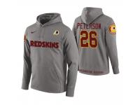 Men Washington Redskins #26 Adrian Peterson Gray Circuit Wordmark Pullover Hoodie