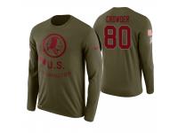 Men Washington Redskins #80 Jamison Crowder 2018 Salute to Service Long Sleeve Olive T-Shirt