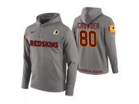 Men Washington Redskins #80 Jamison Crowder Gray Circuit Wordmark Pullover Hoodie