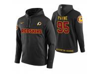 Men Washington Redskins #95 Daron Payne Black Circuit Wordmark Pullover Hoodie