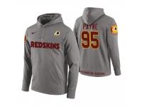 Men Washington Redskins #95 Daron Payne Gray Circuit Wordmark Pullover Hoodie