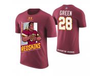 Men Washington Redskins Darrell Green #28 Burgundy Cartoon And Comic Artistic Painting Retired Player T-Shirt