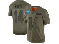 Men's #14 Limited Dan Fouts Camo Football Jersey Los Angeles Chargers 2019 Salute to Service