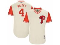 Men's 2017 Little League World Series Philadelphia Phillies #4 Andres Blanco Whitey Tan Jersey