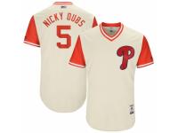 Men's 2017 Little League World Series Philadelphia Phillies #5 Nick Williams Nicky Dubs Tan Jersey