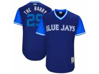 Men's 2017 Little League World Series Toronto Blue Jays #29 Devon Travis The Babby Royal Jersey