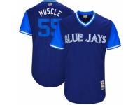 Men's 2017 Little League World Series Toronto Blue Jays #55 Russell Martin Muscle Royal Jersey