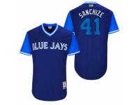 Men's 2017 Little League World Series Toronto Blue Jays Aaron Sanchez #41 Sanchize Royal Jersey