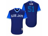 Men's 2017 Little League World Series Toronto Blue Jays Dominic Leone #51 Dom Royal Jersey