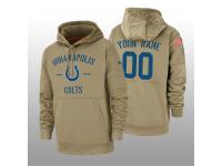 Men's 2019 Salute to Service Custom Colts Tan Sideline Therma Hoodie Indianapolis Colts
