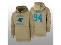 Men's 2019 Salute to Service Efe Obada Panthers Tan Sideline Therma Hoodie Carolina Panthers