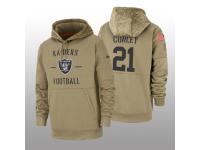 Men's 2019 Salute to Service Gareon Conley Raiders Tan Sideline Therma Hoodie Oakland Raiders