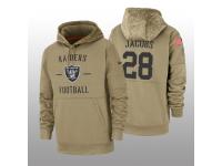 Men's 2019 Salute to Service Josh Jacobs Raiders Tan Sideline Therma Hoodie Oakland Raiders