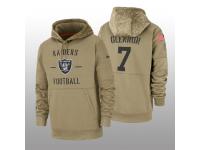 Men's 2019 Salute to Service Mike Glennon Raiders Tan Sideline Therma Hoodie Oakland Raiders