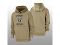 Men's 2019 Salute to Service Raiders Tan Sideline Therma Hoodie Oakland Raiders