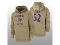 Men's 2019 Salute to Service Ray Lewis Ravens Tan Sideline Therma Hoodie Baltimore Ravens