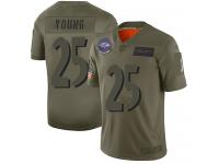 Men's #25 Limited Tavon Young Black Football Jersey Baltimore Ravens 2019 Salute to Service