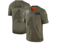 Men's #4 Limited Derek Carr Camo Football Jersey Oakland Raiders 2019 Salute to Service