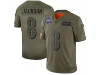 Men's #8 Limited Lamar Jackson Green Football Jersey Baltimore Ravens 2019 Salute to Service
