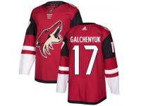 Men's Adidas Alex Galchenyuk Authentic Burgundy Red Home NHL Jersey Arizona Coyotes #17