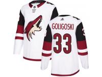 Men's Adidas Alex Goligoski Authentic White Away NHL Jersey Arizona Coyotes #33
