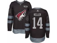 Men's Adidas Arizona Coyotes #14 Clayton Keller Premier Black 1917-2017 100th Anniversary NHL Jersey