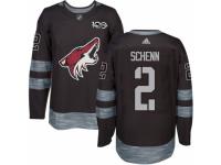 Men's Adidas Arizona Coyotes #2 Luke Schenn Premier Black 1917-2017 100th Anniversary NHL Jersey