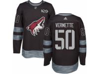 Men's Adidas Arizona Coyotes #50 Antoine Vermette Premier Black 1917-2017 100th Anniversary NHL Jersey