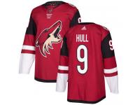 Men's Adidas Bobby Hull Authentic Burgundy Red Home NHL Jersey Arizona Coyotes #9