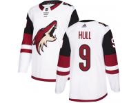 Men's Adidas Bobby Hull Authentic White Away NHL Jersey Arizona Coyotes #9