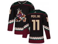 Men's Adidas Brendan Perlini Authentic Black Alternate NHL Jersey Arizona Coyotes #11