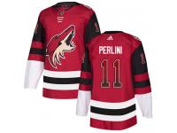 Men's Adidas Brendan Perlini Authentic Maroon NHL Jersey Arizona Coyotes #11 Drift Fashion