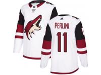 Men's Adidas Brendan Perlini Authentic White Away NHL Jersey Arizona Coyotes #11