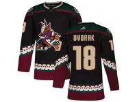 Men's Adidas Christian Dvorak Authentic Black Alternate NHL Jersey Arizona Coyotes #18