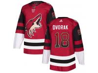 Men's Adidas Christian Dvorak Authentic Maroon NHL Jersey Arizona Coyotes #18 Drift Fashion