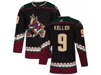 Men's Adidas Clayton Keller Authentic Black Alternate NHL Jersey Arizona Coyotes #9