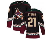Men's Adidas Derek Stepan Authentic Black Alternate NHL Jersey Arizona Coyotes #21