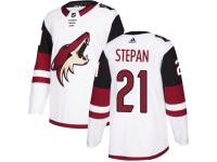 Men's Adidas Derek Stepan Authentic White Away NHL Jersey Arizona Coyotes #21
