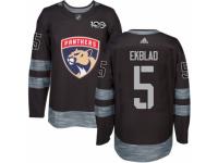 Men's Adidas Florida Panthers #5 Aaron Ekblad Premier Black 1917-2017 100th Anniversary NHL Jersey