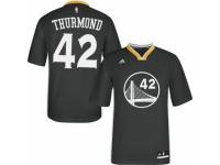 Men's Adidas Golden State Warriors #42 Nate Thurmond Swingman Black Alternate NBA Jersey