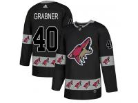 Men's Adidas Michael Grabner Authentic Black NHL Jersey Arizona Coyotes #40 Team Logo Fashion