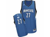 Men's Adidas Minnesota Timberwolves #27 Jordan Hill Swingman Slate Blue Road NBA Jersey