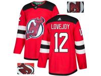 Men's Adidas New Jersey Devils #12 Ben Lovejoy Red Authentic Fashion Gold NHL Jersey