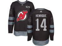 Men's Adidas New Jersey Devils #14 Adam Henrique Premier Black 1917-2017 100th Anniversary NHL Jersey