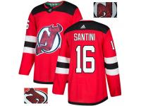 Men's Adidas New Jersey Devils #16 Steve Santini Red Authentic Fashion Gold NHL Jersey