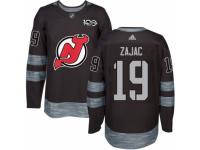 Men's Adidas New Jersey Devils #19 Travis Zajac Premier Black 1917-2017 100th Anniversary NHL Jersey