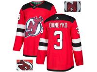 Men's Adidas New Jersey Devils #3 Ken Daneyko Red Authentic Fashion Gold NHL Jersey