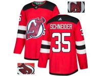 Men's Adidas New Jersey Devils #35 Cory Schneider Red Authentic Fashion Gold NHL Jersey