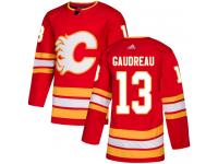 Men's Adidas NHL Calgary Flames #13 Johnny Gaudreau Authentic Alternate Jersey Red Adidas