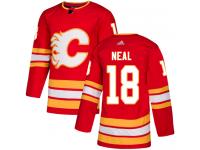 Men's Adidas NHL Calgary Flames #18 James Neal Authentic Alternate Jersey Red Adidas